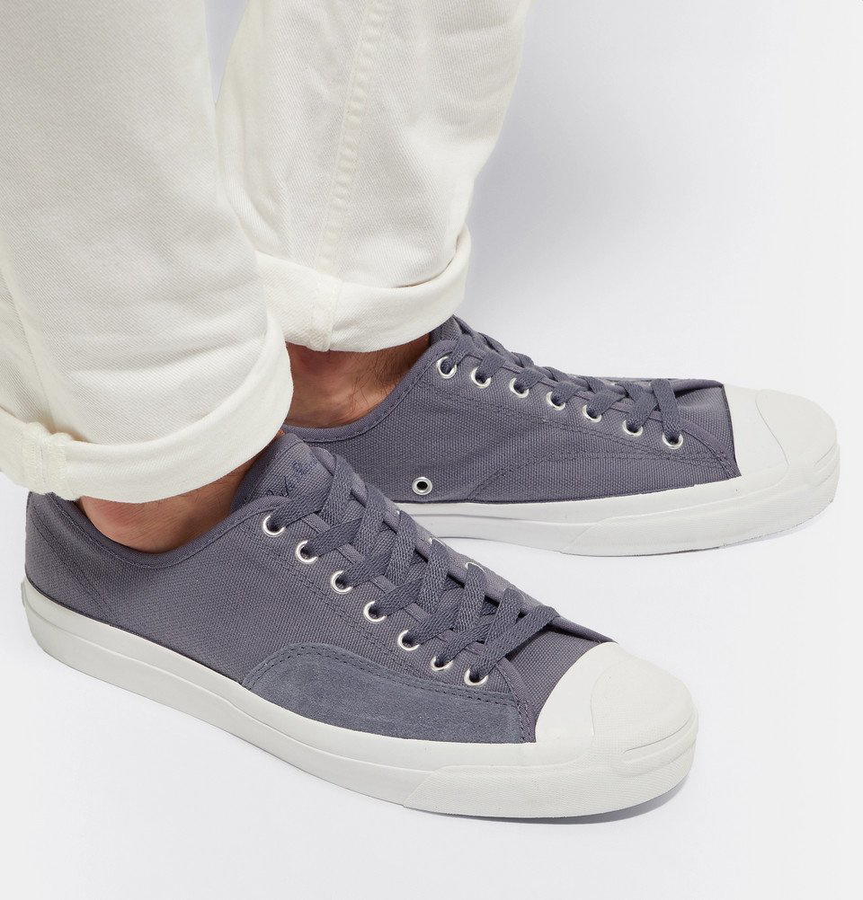 Forudsætning uld stewardesse Converse - Jack Purcell Pro Suede-Trimmed Canvas Sneakers - Men - Gray  Converse
