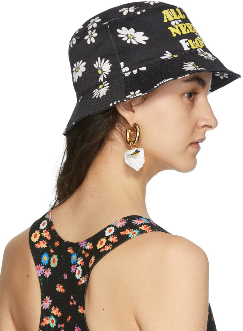 Paco Rabanne SSENSE Exclusive Black Daisy Bucket Hat