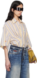 Martine Rose Orange & Blue S/S Boxy Wrap Shirt