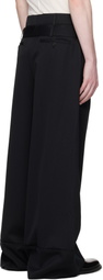 Simone Rocha Black Wide Leg Multi Belt Loop Trousers