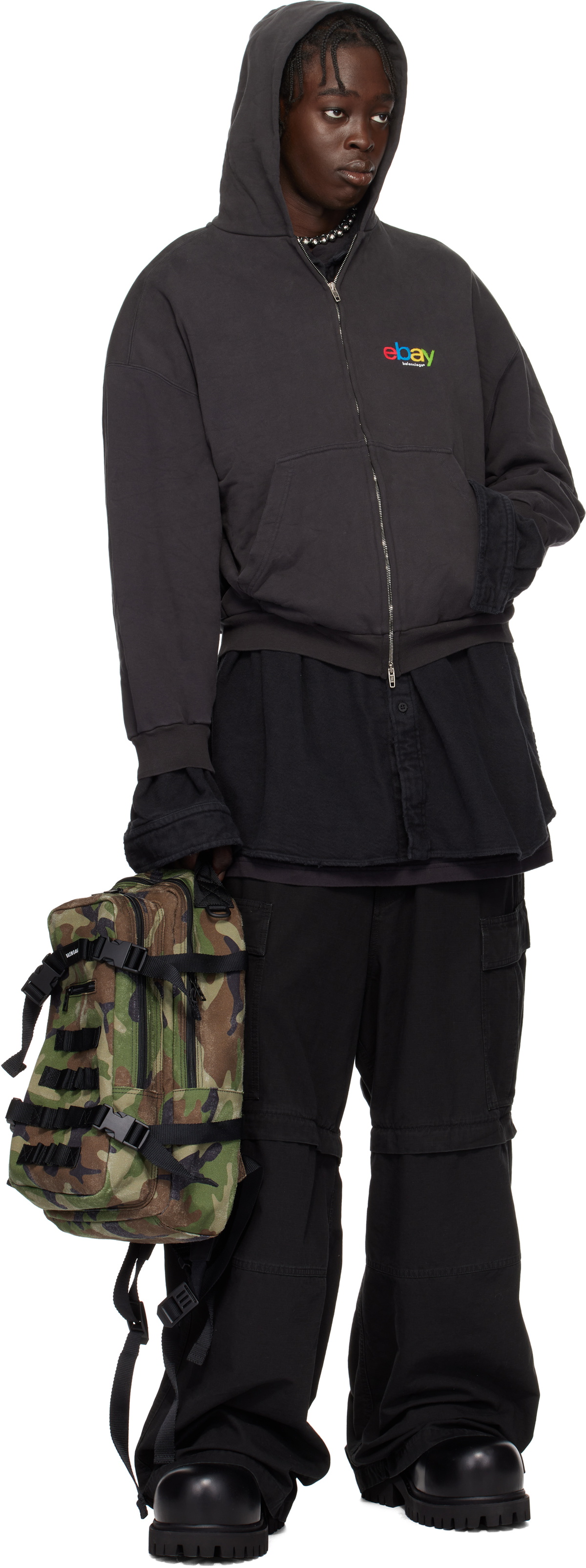 Balenciaga Green & Brown Camo Army Space Backpack Balenciaga