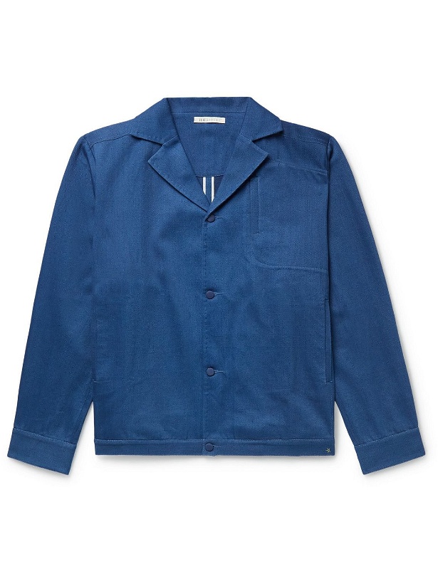 Photo: 11.11/eleven eleven - Camp-Collar Indigo-Dyed Selvedge Denim Jacket - Blue