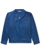 11.11/eleven eleven - Camp-Collar Indigo-Dyed Selvedge Denim Jacket - Blue