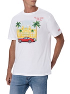 MC2 Saint Barth Man Cotton T-shirt With Montecarlo Placed Print And Embroidery