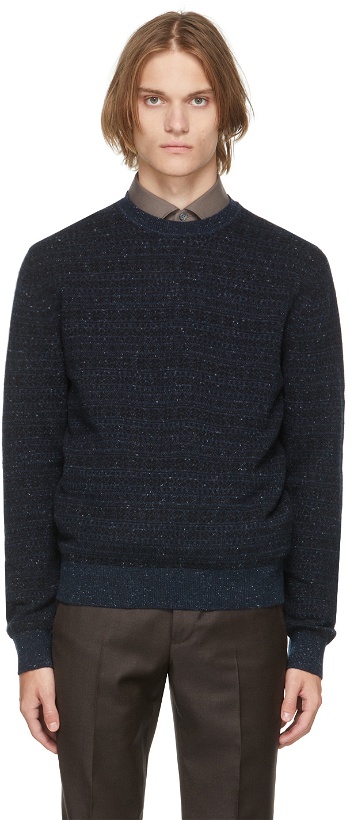 Photo: Ermenegildo Zegna Couture Black & Navy Cashmere Sweater