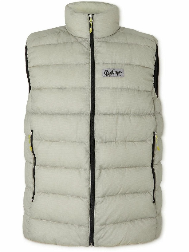 Photo: OSTRYA - 850 Light Logo-Appliquéd Quilted Ripstop Down Gilet - Gray