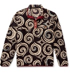 KAPITAL - Printed Fleece Half-Placket Sweatshirt - Men - Black