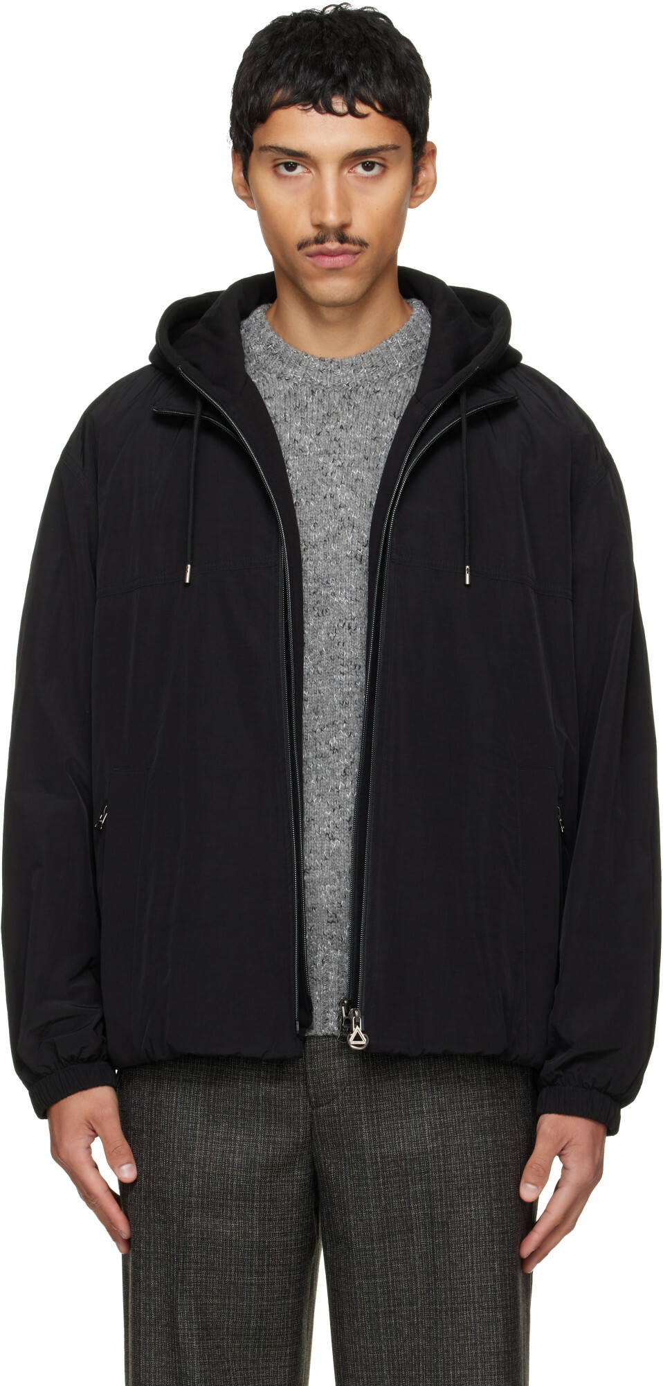 Solid Homme Black Layered Taffeta Jacket