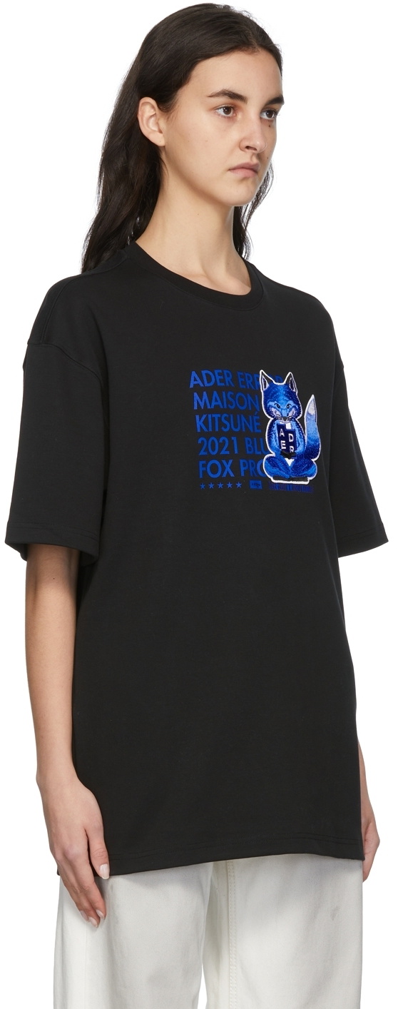 Maison Kitsuné Black ADER error Edition Meditation Fox T-Shirt