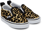 Vans Baby Black & Gold Leopard Slip-On V Sneakers