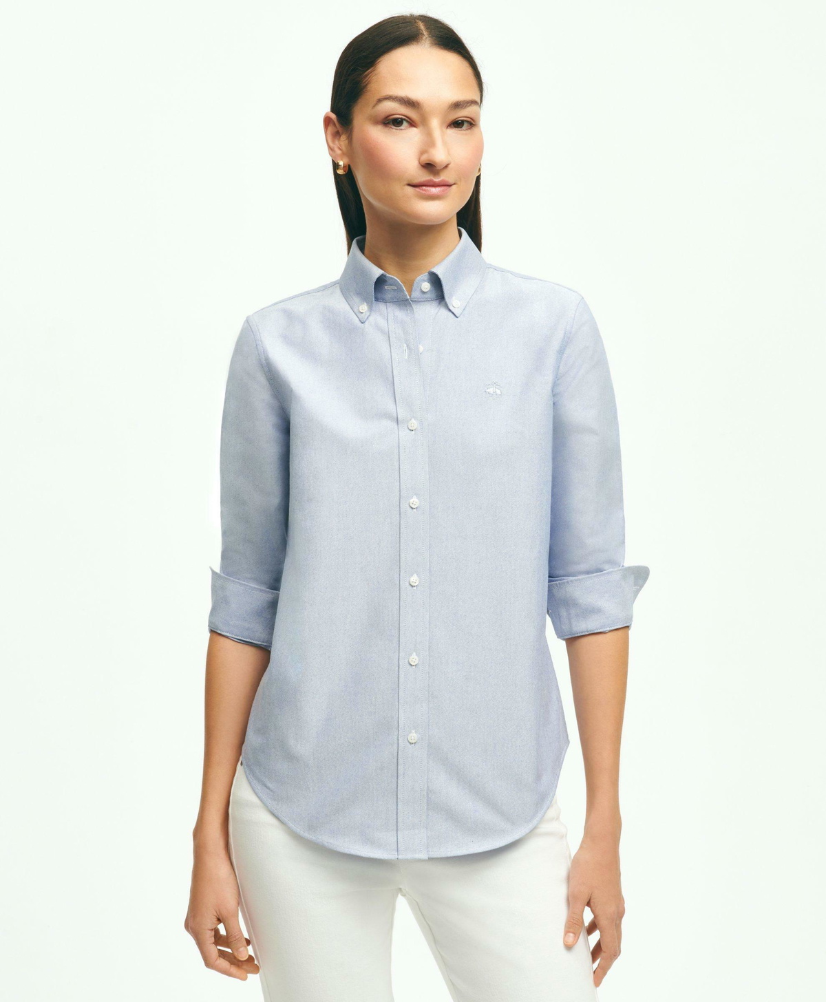 Photo: Brooks Brothers Women's Classic-Fit Cotton Oxford Shirt | Blue