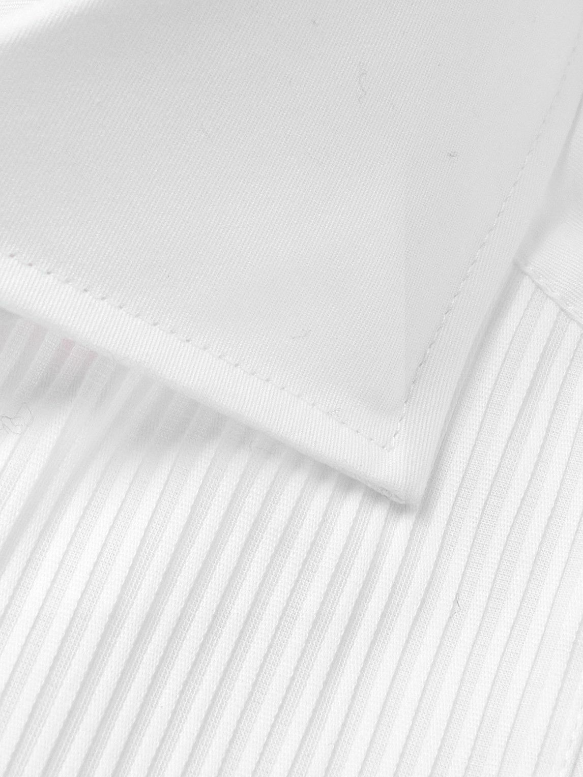 Brunello Cucinelli - Double-Cuff Bib-Front Cotton-Poplin Shirt - White