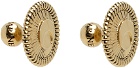 Marine Serre Gold Regenerated Tin Buttons Earrings