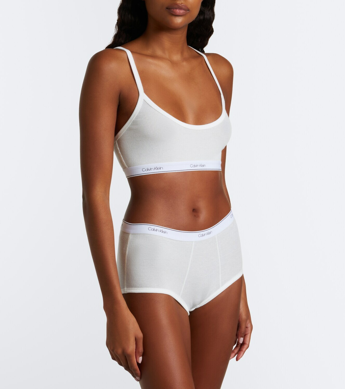 Calvin Klein Collection Thaïs ribbed-knit cotton-blend briefs