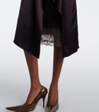 Acne Studios Lace-trimmed satin slip dress