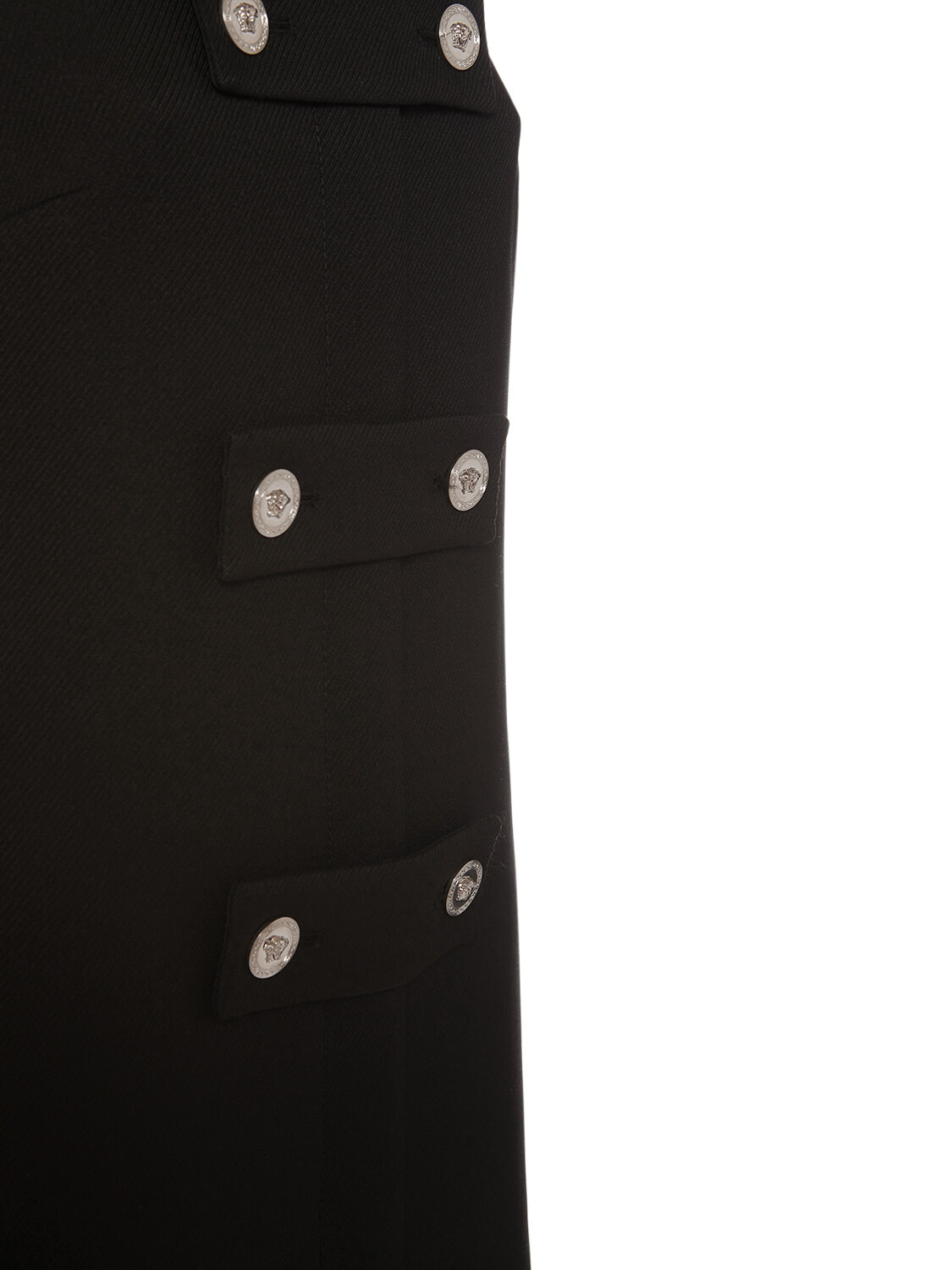 ワンピース Versace Black Twill Mini Dress Versace pearl-detailing Mini Dress | Black | FARFETCH