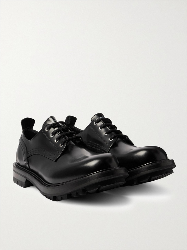 Photo: ALEXANDER MCQUEEN - Spazzolato Leather Derby Shoes - Black