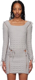 Isa Boulder SSENSE Exclusive Gray Expandable Quilted Sweater
