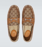 Gucci Horsebit GG Canvas jute-trimmed loafers