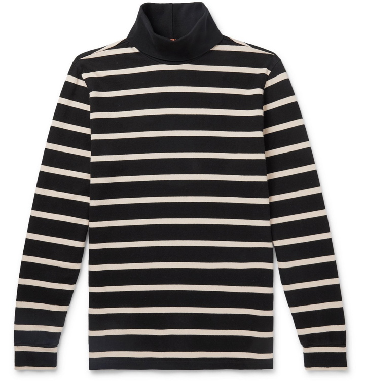 Photo: Barena - Striped Cotton Rollneck Sweater - Black
