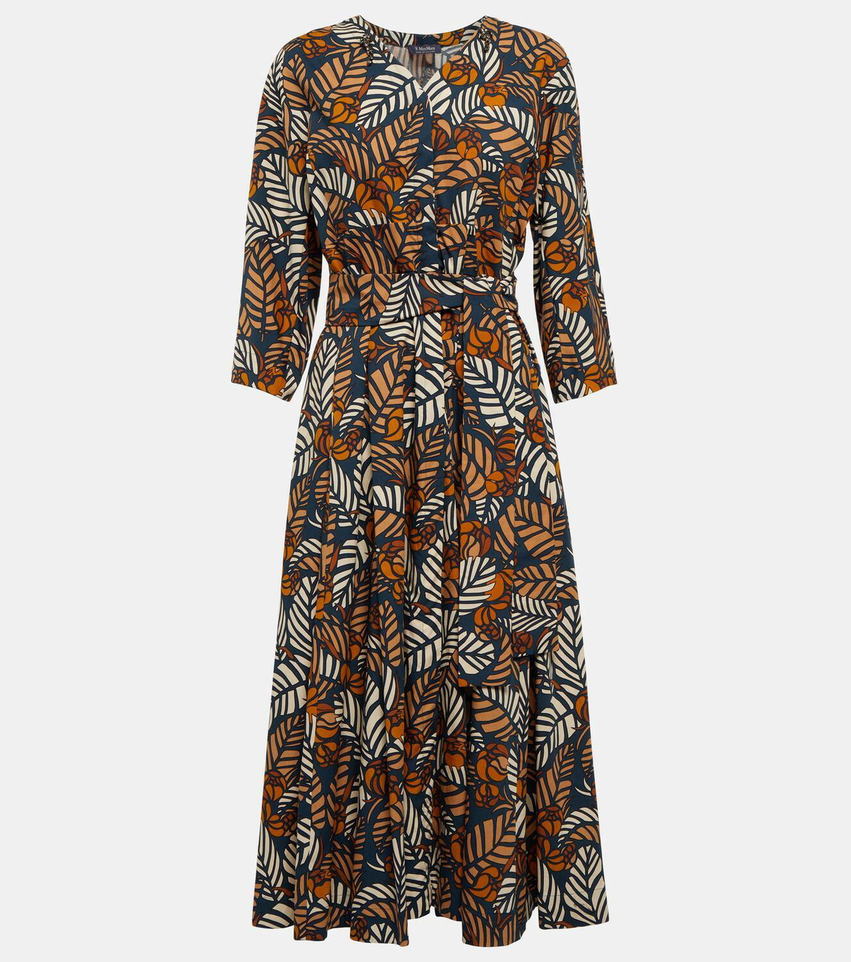 【送料 関税込】’S Max Mara Callas printed midi dress Callas printed cotton poplin midi dress in white - S Max