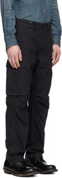 RRL Black Surplus Poplin Cargo Pants
