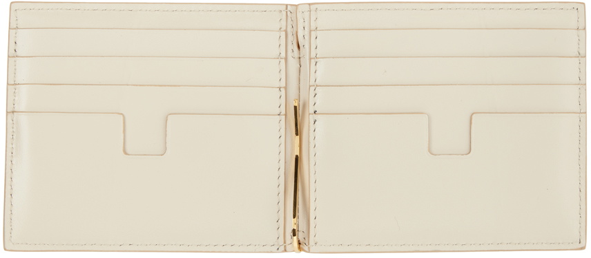 TOM FORD Off-White Shiny Croc T Line Money Clip Wallet TOM FORD