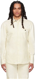 Ferragamo Off-White Spread Collar Denim Shirt
