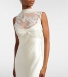 Danielle Frankel Bridal Esme lace-trimmed silk and wool gown