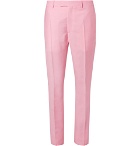CALVIN KLEIN 205W39NYC - Slim-Fit Striped Mohair and Wool-Blend Trousers - Men - Pink