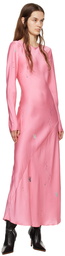 Silk Laundry Pink Bias Maxi Dress