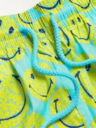 Vilebrequin - Smiley Face Straight-Leg Short-Length Printed Swim Shorts - Blue