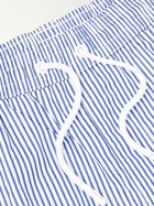Loro Piana - Bay Straight-Leg Mid-Length Logo-Print Striped Swim Shorts - Blue