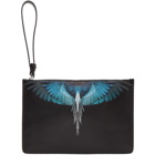 Marcelo Burlon County of Milan Black and Blue Wings Pouch