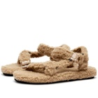 Arizona Love Women's Trekky Faux Fur Sandals in Camel