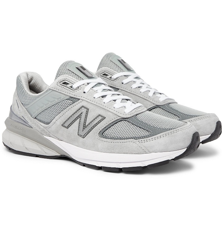 Photo: New Balance - M990v5 Suede and Mesh Sneakers - Gray