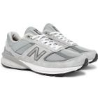 New Balance - M990v5 Suede and Mesh Sneakers - Gray