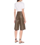 Goldsign High-rise leather Bermuda shorts