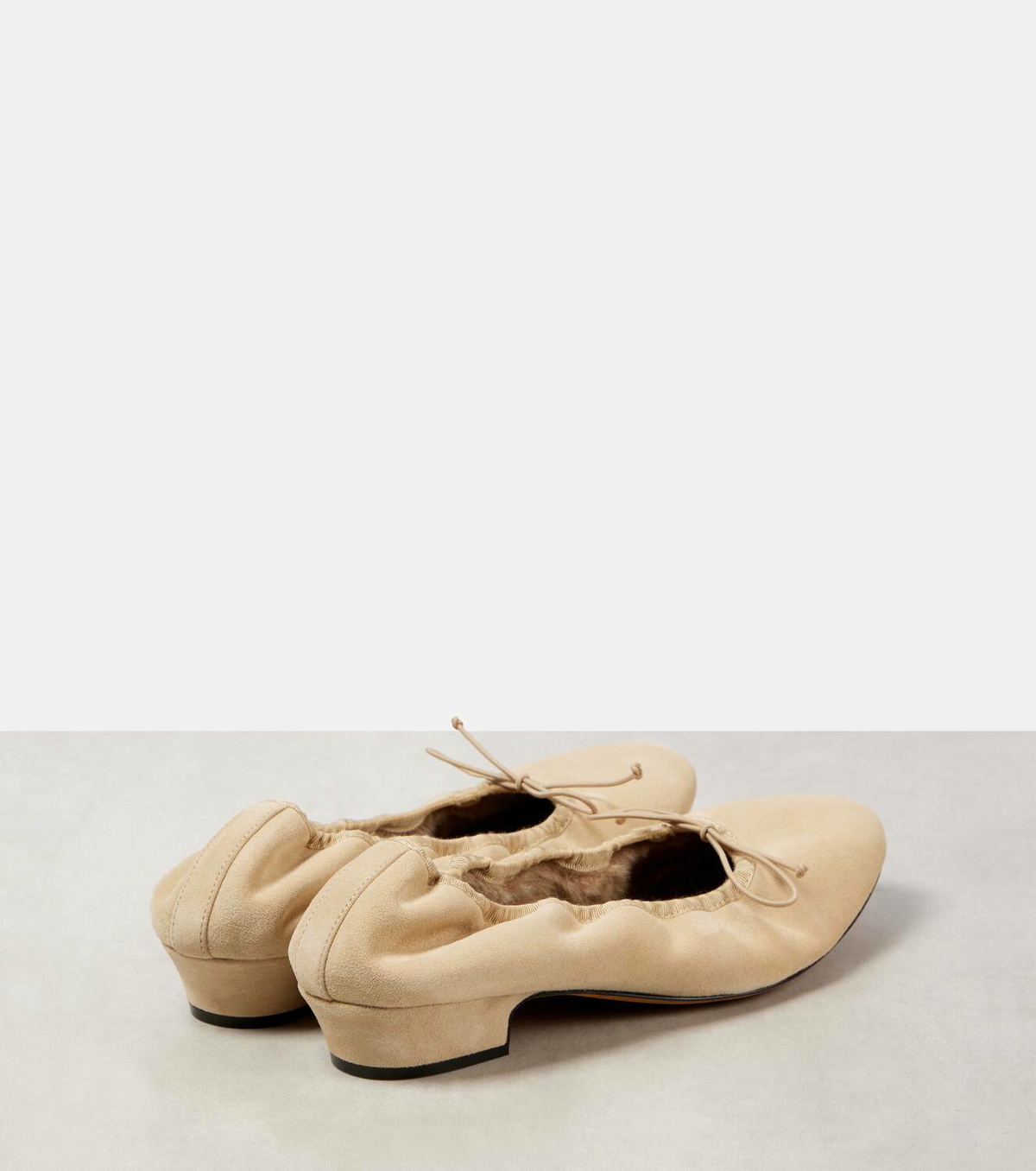 The Row Awar shearling-lined suede ballet flats The Row