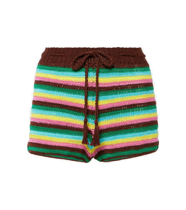 Photo: Anna Kosturova Striped crochet cotton shorts