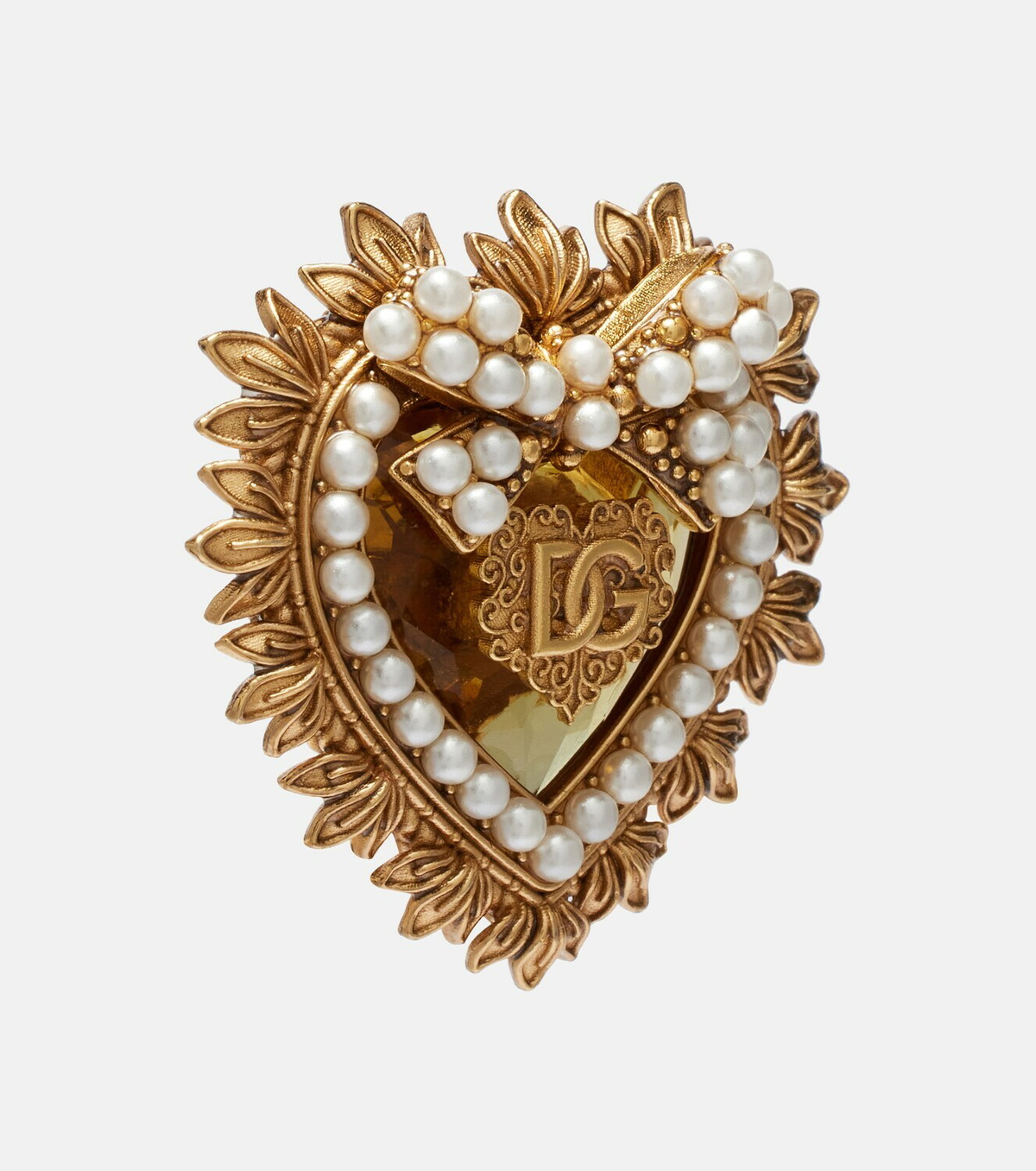 Dolce&Gabbana Devotion DG embellished clip-on earrings