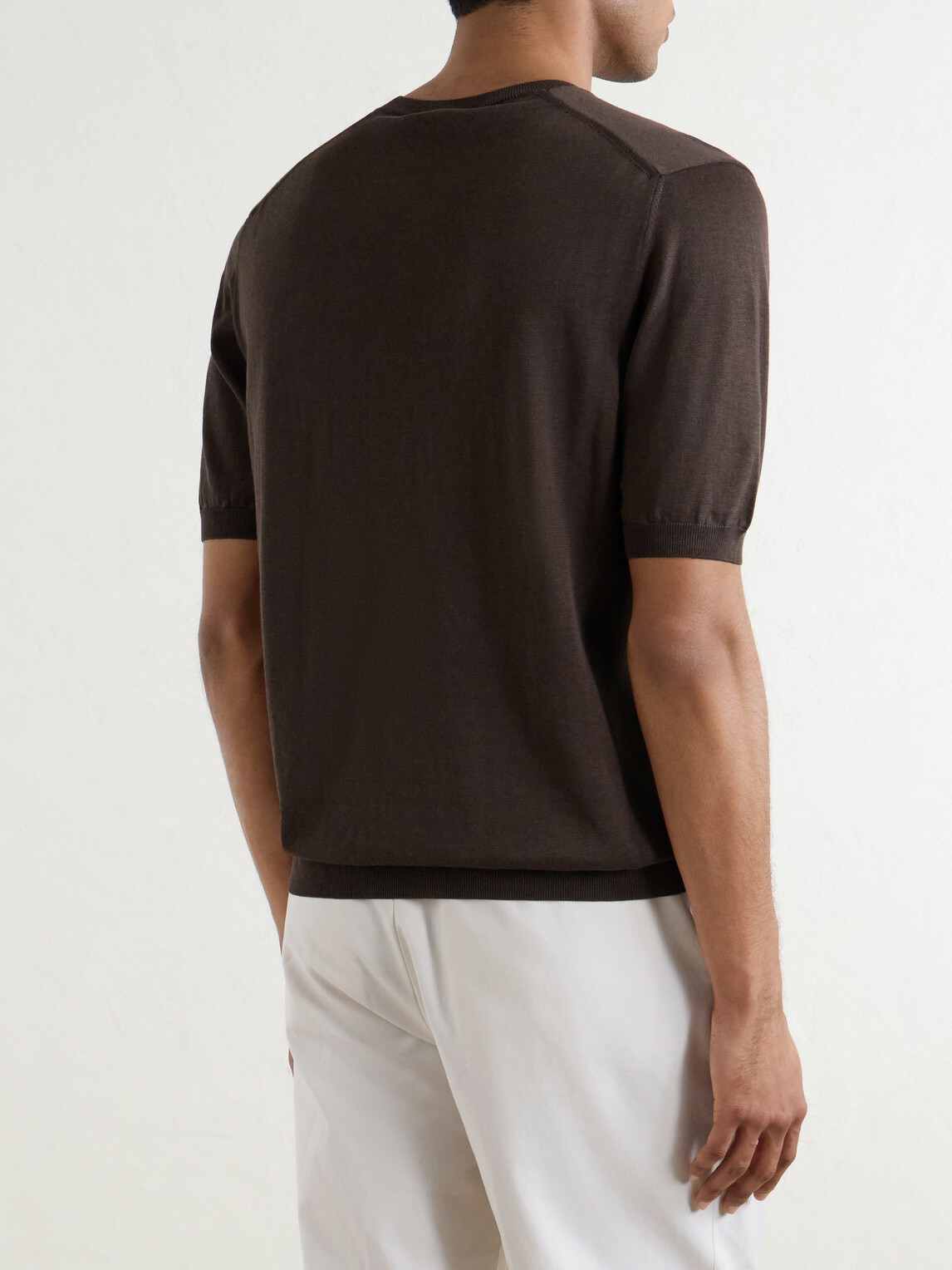 Slowear - Cotton and Silk-Blend T-Shirt - Brown