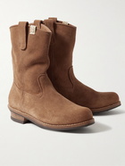 Visvim - Wabanaki Leather-Trimmed Suede Boots - Brown