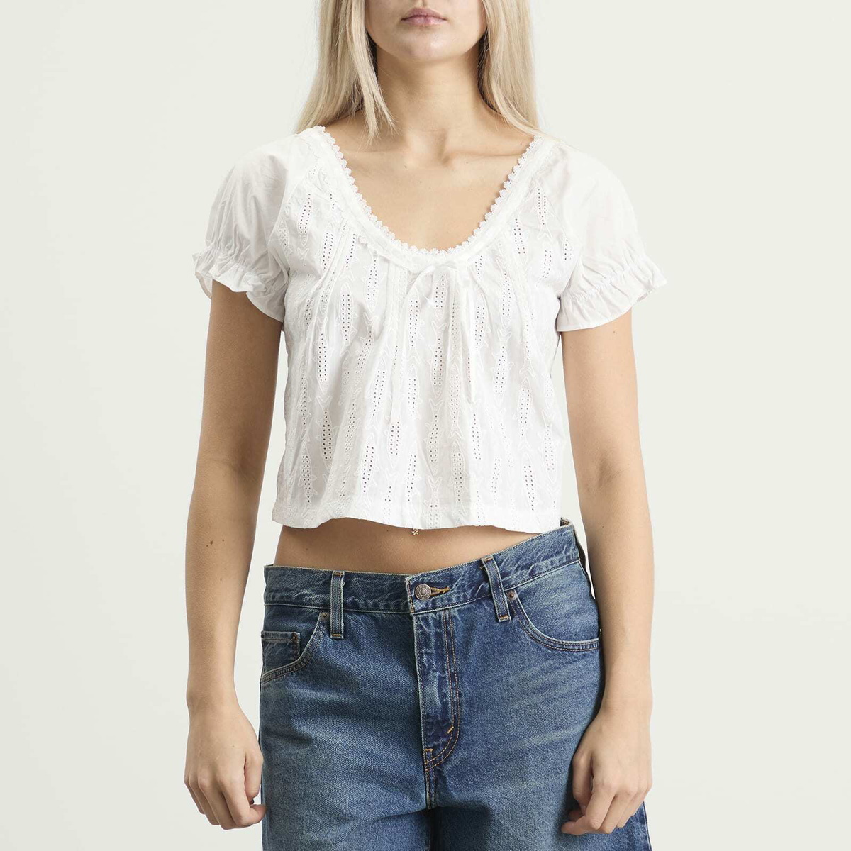 House Of Sunny Women's Sea Breeze Cotton Top in Ivory