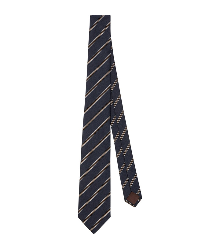 Photo: Canali Striped silk and wool tie