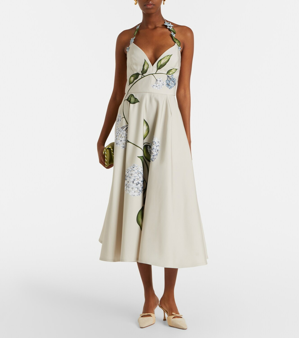 Oscar de la Renta Floral faille cocktail dress