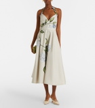 Oscar de la Renta Floral faille cocktail dress