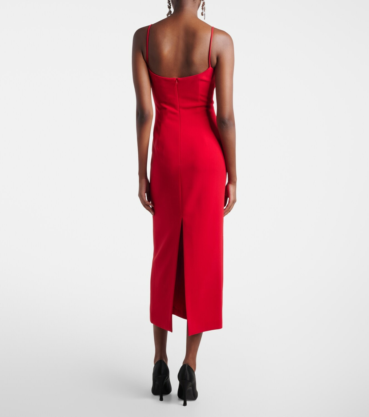 Magda Butrym Floral-appliqué wool-blend midi dress