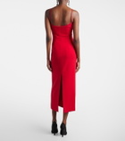 Magda Butrym Floral-appliqué wool-blend midi dress