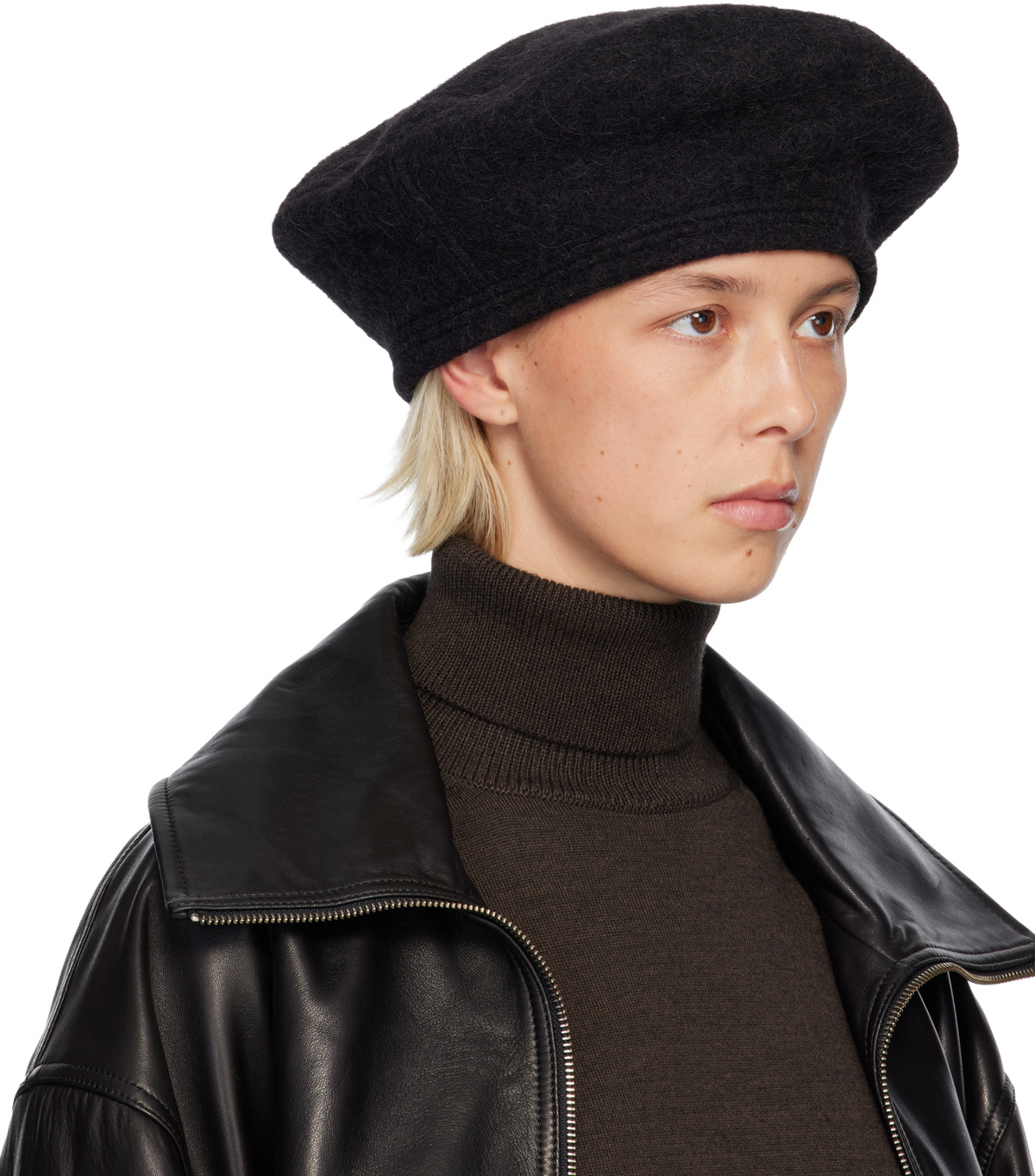 LEMAIRE Black Oversized Beret